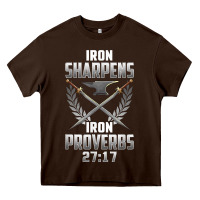 Iron Sharpens Iron Quote Proverbs 2717 Christian Cool Gift T Shirt Heavy Core Tee | Teevron