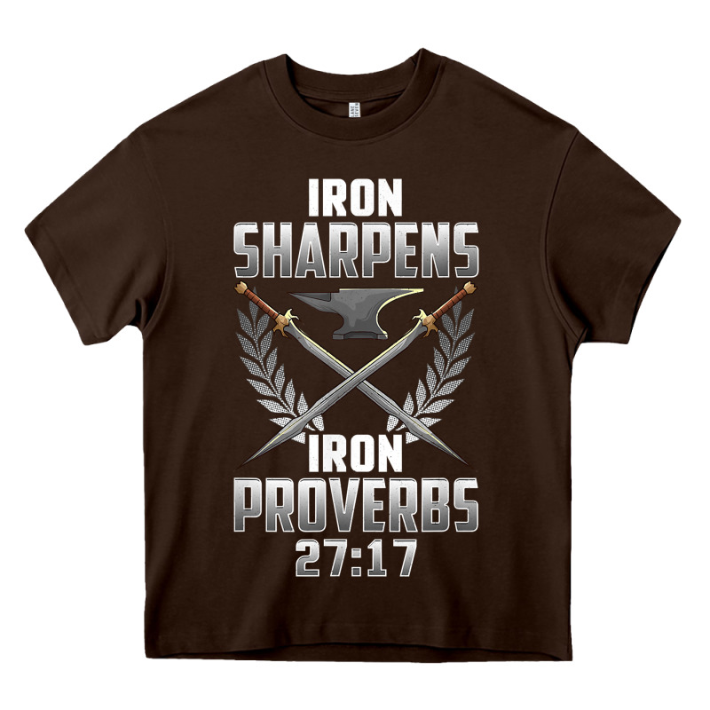 Iron Sharpens Iron Quote Proverbs 2717 Christian Cool Gift T Shirt Heavy Core Tee by linhVisuals | Teevron
