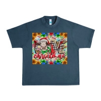 Midnight Navy Love Christmas cow Urban Heavy Tee - CowhideDigitalArt