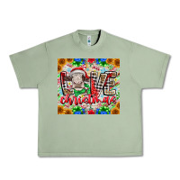 Oil Green Love Christmas cow Urban Heavy Tee - CowhideDigitalArt