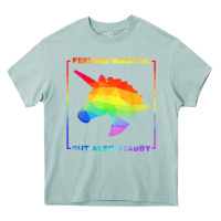 Arona feeling magical but also stabby unicorn rainbow t shirt Heavy Core Tee - linhVisuals