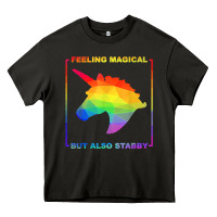 Asphalt feeling magical but also stabby unicorn rainbow t shirt Heavy Core Tee - linhVisuals
