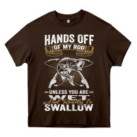 Chocolate Brown mens hands off of my rod bass fishing fisherman t shirt Heavy Core Tee - linhVisuals