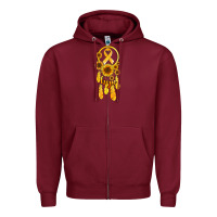 Burgundy childhood cancer awareness dreamcatcher Zipper Hoodie - Jasminsmagicworld