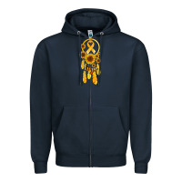 Navy childhood cancer awareness dreamcatcher Zipper Hoodie - Jasminsmagicworld