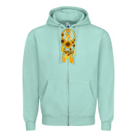 Seafoam childhood cancer awareness dreamcatcher Zipper Hoodie - Jasminsmagicworld