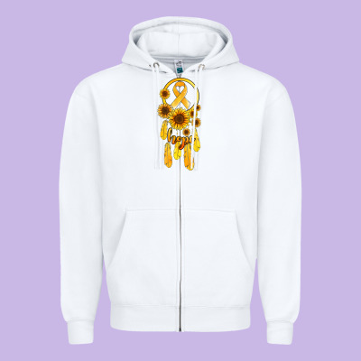 Childhood Cancer Awareness Dreamcatcher Zipper Hoodie Designed By Jasminsmagicworld