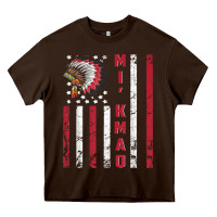Chocolate Brown mi’kmaq tribe native american flag mi’kmaq heritage related t shir Heavy Core Tee - linhVisuals