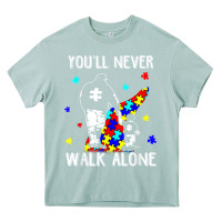 Arona autism dad you will never walk alone support autism son t shirt Heavy Core Tee - linhVisuals