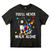 Asphalt autism dad you will never walk alone support autism son t shirt Heavy Core Tee - linhVisuals