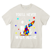 Cream autism dad you will never walk alone support autism son t shirt Heavy Core Tee - linhVisuals