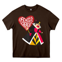 Chocolate Brown alice in wonderland queen of hearts off with their heads tank top Heavy Core Tee - linhVisuals