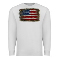 Dove Grey Camouflage Usa Flag Background Premium Sweatshirt - Jasminsmagicworld
