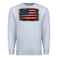 Heather Grey Camouflage Usa Flag Background Premium Sweatshirt - Jasminsmagicworld