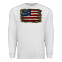 Oatmeal Heather Camouflage Usa Flag Background Premium Sweatshirt - Jasminsmagicworld