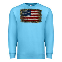 Ocean Blue Camouflage Usa Flag Background Premium Sweatshirt - Jasminsmagicworld