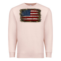 Pale Pink Camouflage Usa Flag Background Premium Sweatshirt - Jasminsmagicworld