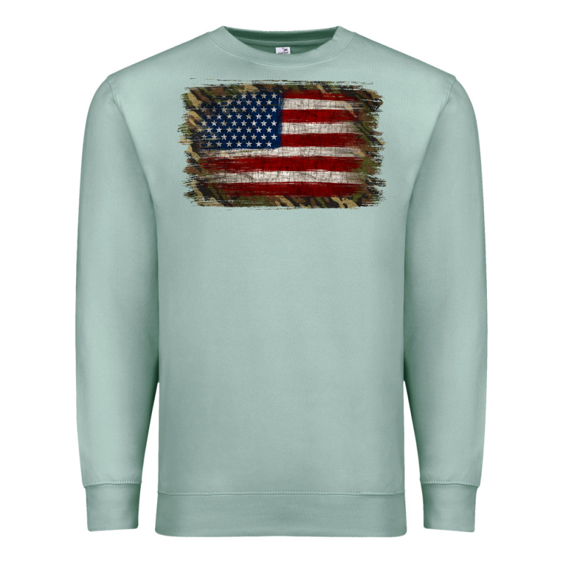 Camouflage Usa Flag Background Premium Sweatshirt by Jasminsmagicworld | Teevron