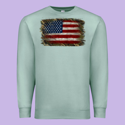 Camouflage Usa Flag Background Premium Sweatshirt Designed By Jasminsmagicworld