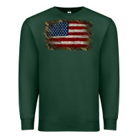 Sports Green Camouflage Usa Flag Background Premium Sweatshirt - Jasminsmagicworld