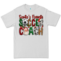 Dove Grey Santa's Favorite Soccer Coach For Christmas Premium Tee - FaDigitalArtStudio