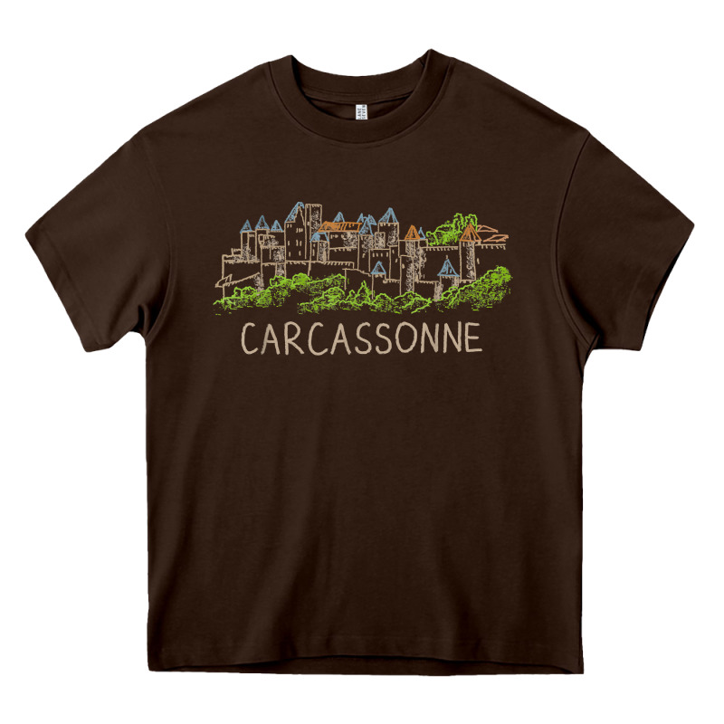 Carcassonne France Unique Hand Drawn Art Gift Men Women T Shirt Heavy Core Tee by linhVisuals | Teevron