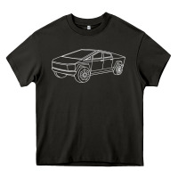 Cybertrucks Line Art Pocket Futuristic Ev Truck Cyber Design T Shirt Heavy Core Tee | Teevron