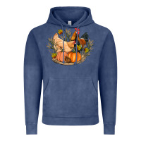 Vintage Denim fall coop animals pumpkin Vintage Hoodie - Artiststas