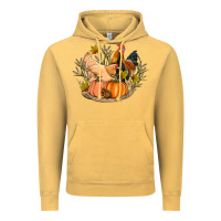 Vintage Mustard fall coop animals pumpkin Vintage Hoodie - Artiststas