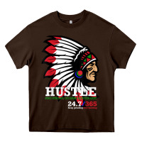 Chocolate Brown hustle 247 gang clothing native american men gift t shirt t shirt Heavy Core Tee - linhVisuals