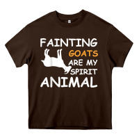 Chocolate Brown fainting goats are my spirit animal t shirt Heavy Core Tee - linhVisuals
