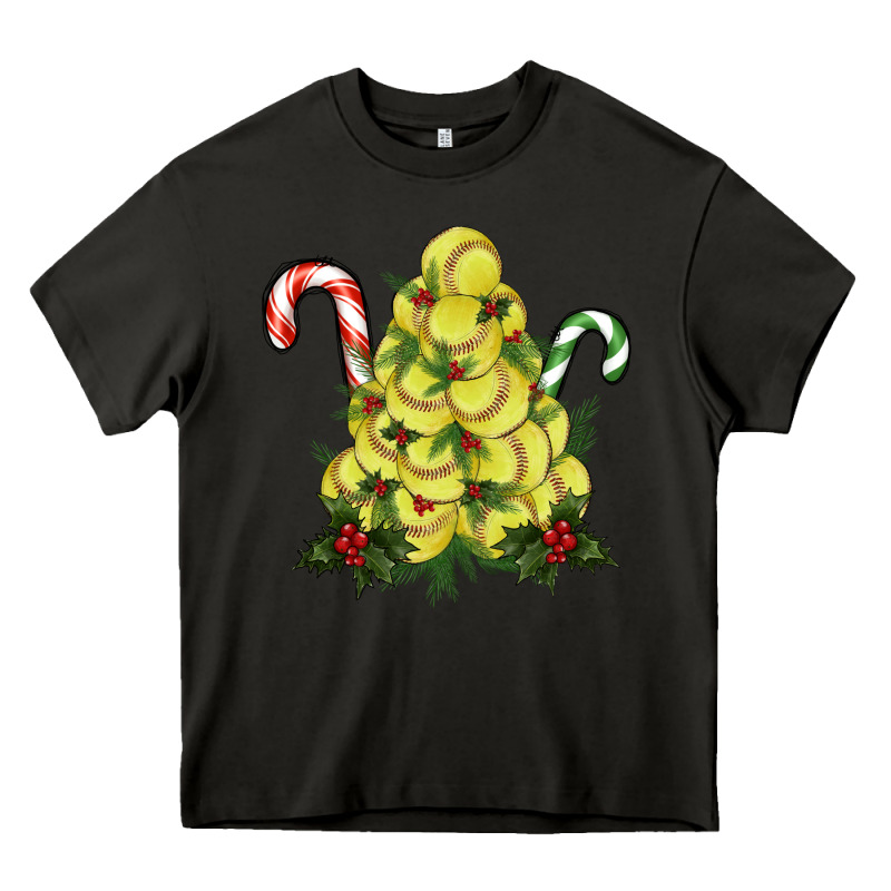 Softball Christmas Tree Heavy Core Tee by RanaPortraitStore | Teevron