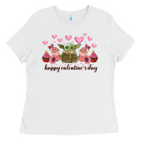 White happy valentines day yoda Ladies Tee - CowhideDigitalArt