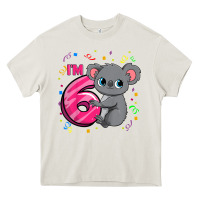 Cream kids 6th birthday shirt for girls koala bear 6 years old t shirt Heavy Core Tee - linhVisuals
