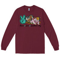Burgundy Peace Love Landrace Pig Long Sleeve Tee - LillyAllenDesigns