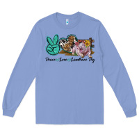 Colony Blue Peace Love Landrace Pig Long Sleeve Tee - LillyAllenDesigns