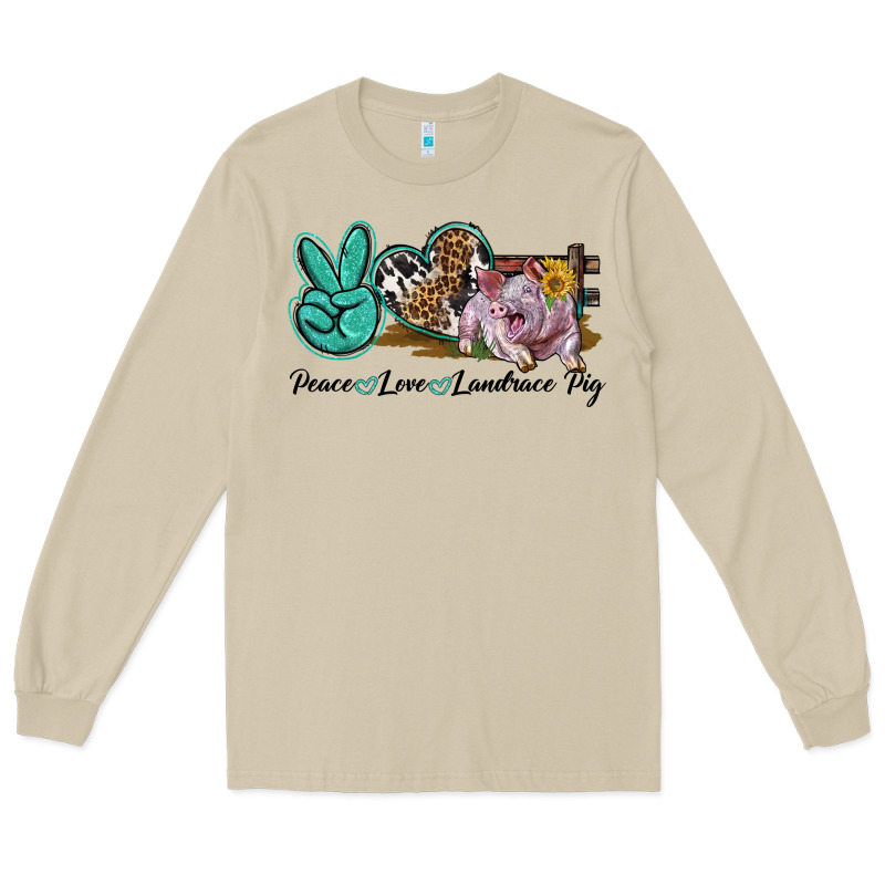 Peace Love Landrace Pig Long Sleeve Tee by LillyAllenDesigns | Teevron