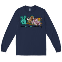 Navy Peace Love Landrace Pig Long Sleeve Tee - LillyAllenDesigns