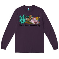 Plum Peace Love Landrace Pig Long Sleeve Tee - LillyAllenDesigns