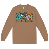 Toasted Coconut Peace Love Landrace Pig Long Sleeve Tee - LillyAllenDesigns