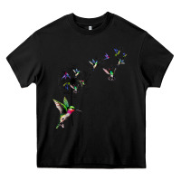 Black bird hummingbird dandelion flowers shirt for women men t shirt Heavy Core Tee - linhVisuals