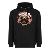 Black pug floral Heavyweight Hoodie - Jasminsmagicworld