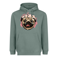 Sage pug floral Heavyweight Hoodie - Jasminsmagicworld