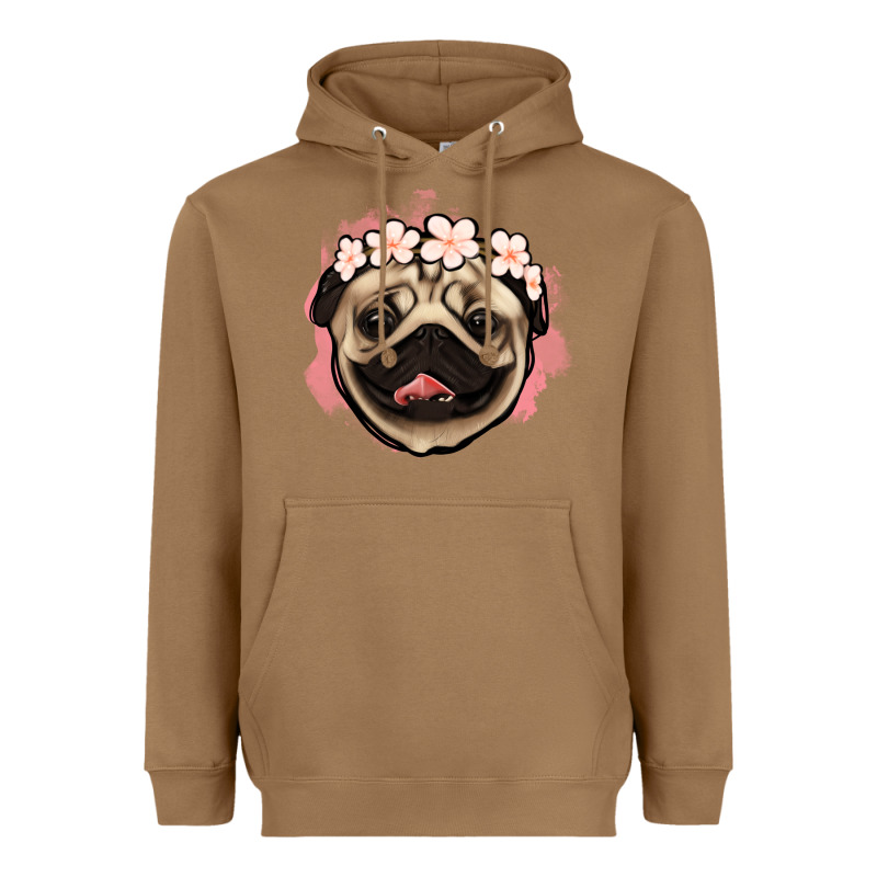 Pug Floral Heavyweight Hoodie by Jasminsmagicworld | Teevron