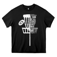 Black christian disc golf i can do all things philippians 4 13 t shirt Heavy Core Tee - linhVisuals