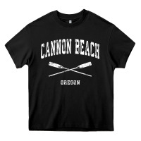 Black cannon beach oregon vintage nautical crossed oars t shirt Heavy Core Tee - linhVisuals