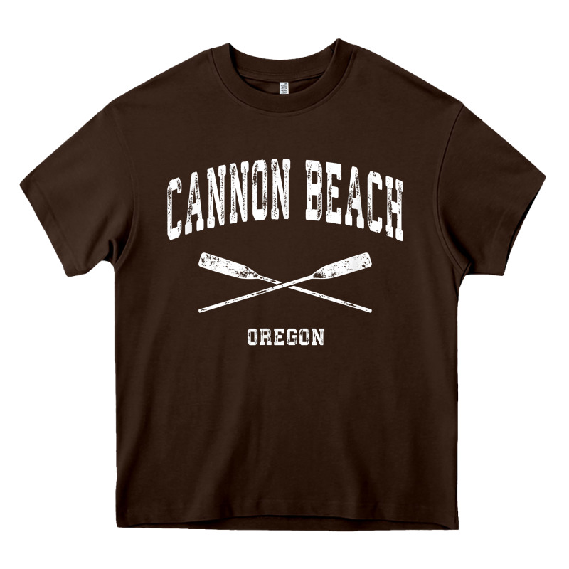 Cannon Beach Oregon Vintage Nautical Crossed Oars T Shirt Heavy Core Tee by linhVisuals | Teevron