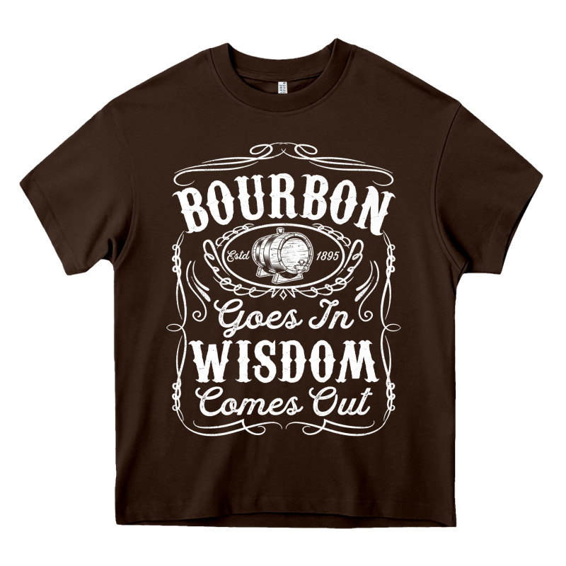 Bourbon Goes In Wisdom Comes Out Funny Whiskey Lover Gift Premium T Sh Heavy Core Tee by linhVisuals | Teevron