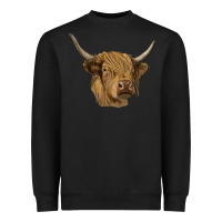 Black highland cow Heavyweight Sweatshirt - RanaPortraitStore