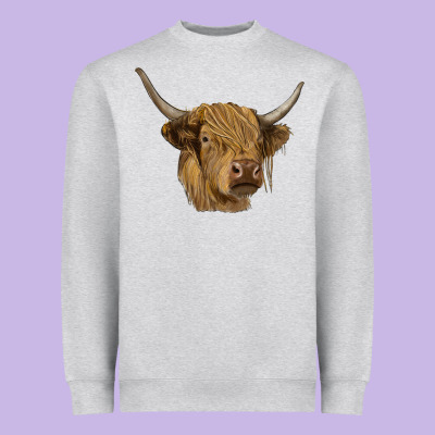 Highland Cow Heavyweight Sweatshirt Designed By Ranaportraitstore